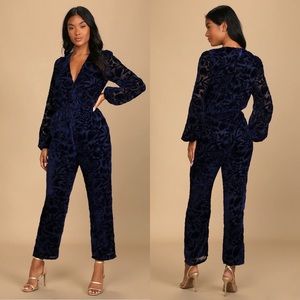 NWT Blue Velvet Jumpsuit